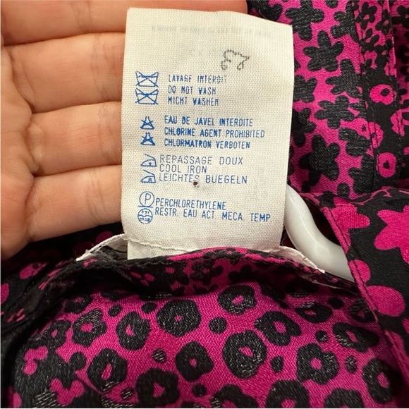 Guy LaRoche Silk Pink Black Multicolor Dress France 36 - Picture 4 of 7